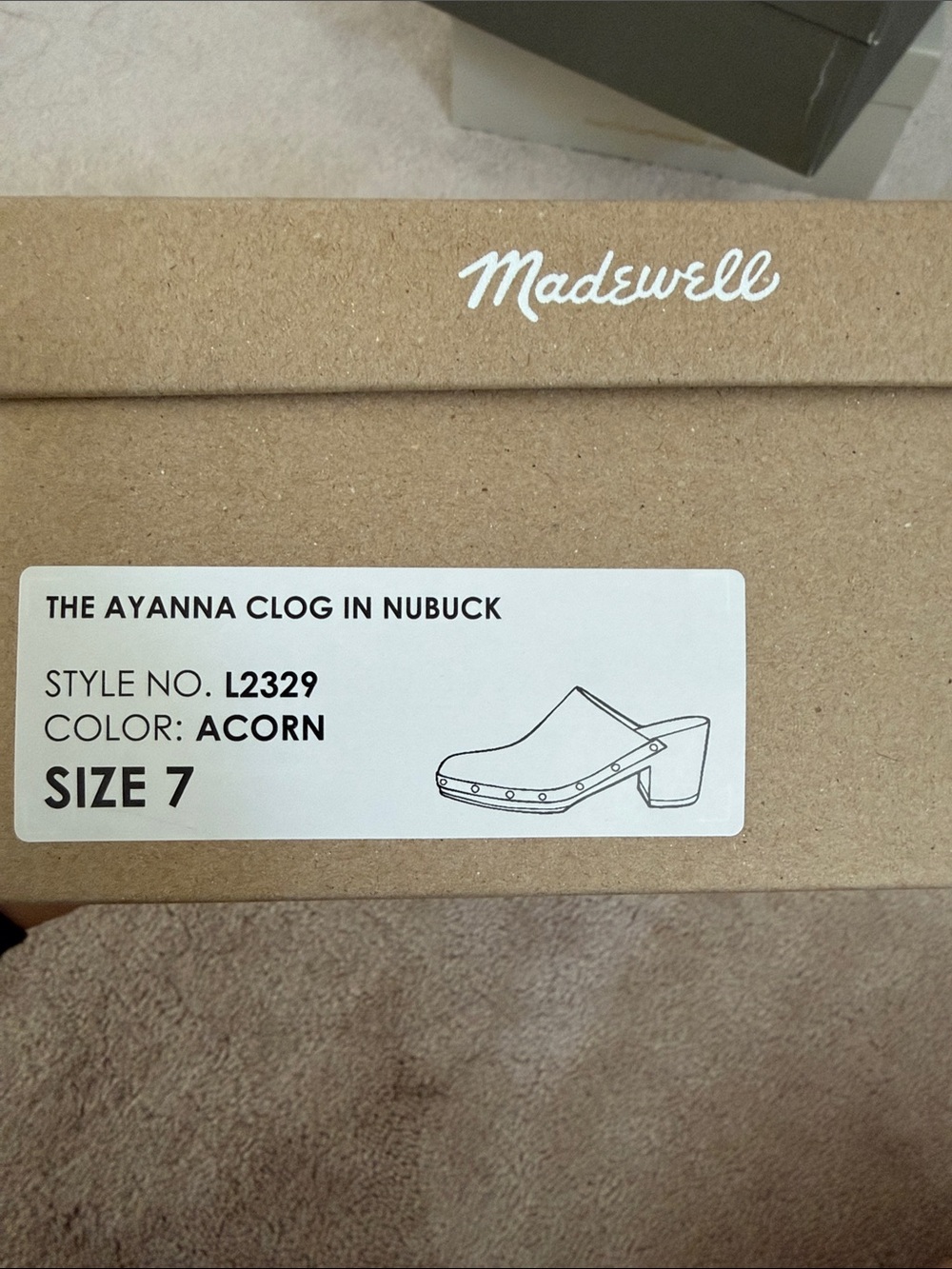 Madewell Ayanna Clog - Women's Tan Suede Mule Heels/Clogs - Picture 4 of 4